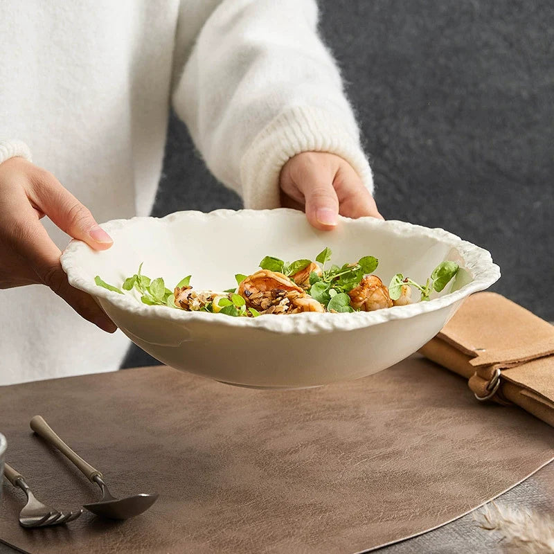StoneEdge Porcelain Bowl — Textured Craftsmanship with Natural Elegance-2