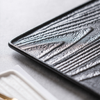 Modern Square Ceramic Dinner Plate｜High-Fired Stone-Texture Ceramic Plate-4