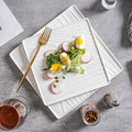 Modern Square Ceramic Dinner Plate｜High-Fired Stone-Texture Ceramic Plate-0