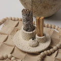 Nordic All-in-One Candle, Sage, Incense & Palo Santo Holder – Rustic Minimalist Burner