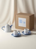 Postmodern Whimsical Wiggle Handle Ceramic Tea Set with Teapot and Mugs-5